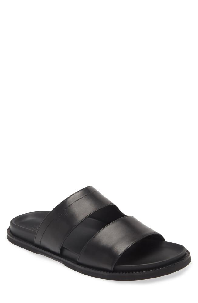 JM WESTON Anatomique Double V Slide Sandal in Black Cover