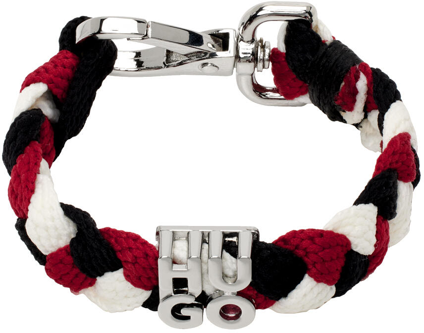 Hugo Red & Black Stacked Logo Bracelet Cover