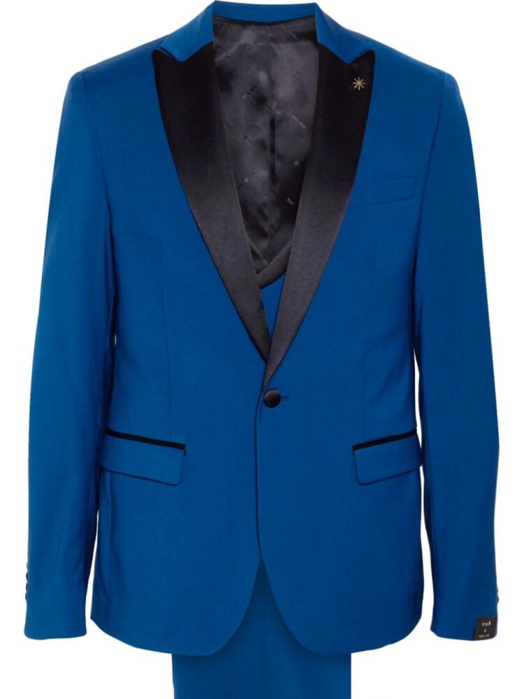 Manuel Ritz satin-trim suit - Blue Cover