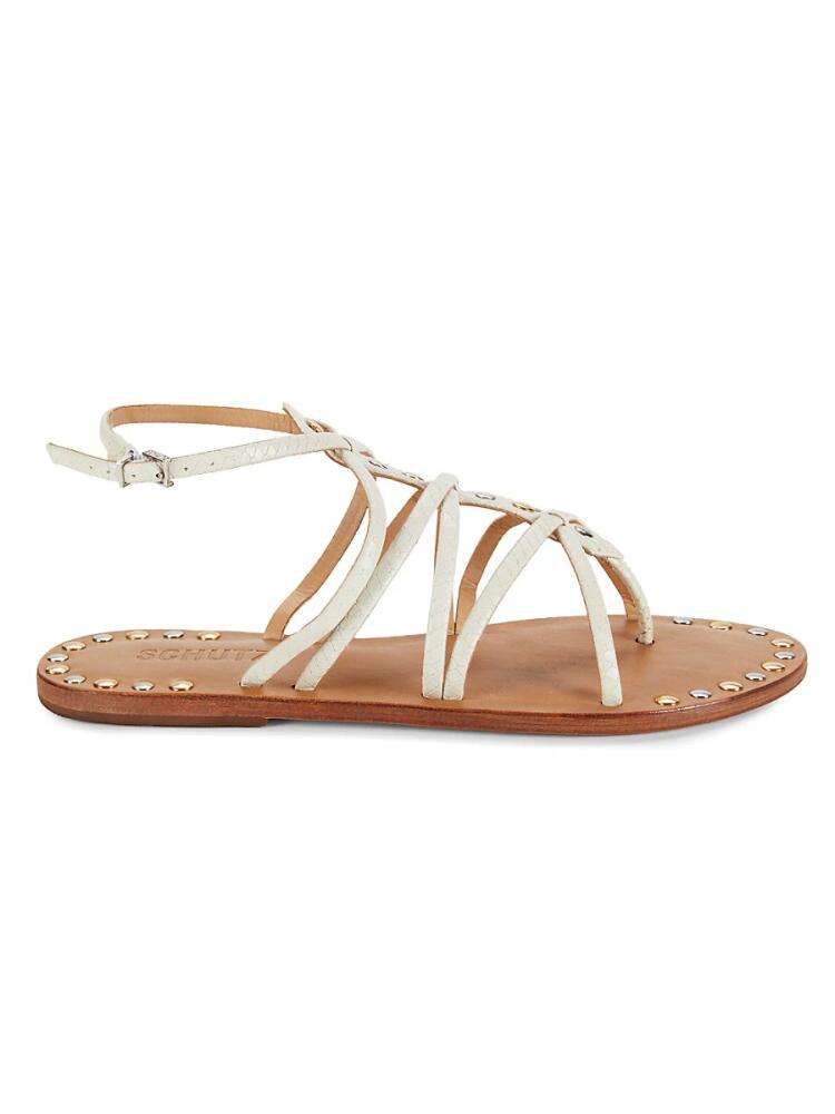 Schutz Women's Malaya Strappy Flat Sandals - Pearl Cover