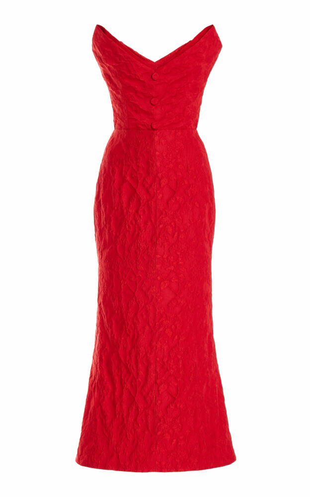 Rosie Assoulin - Mother of Buttons Crepe Midi Dress - Red Cover