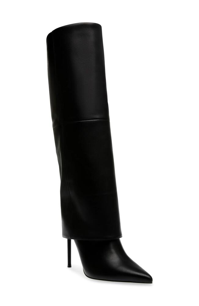 Steve Madden Smith Knee High Boot in Black Leather Cover