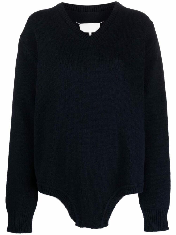 Maison Margiela four-stitch-logo wool jumper - Blue Cover