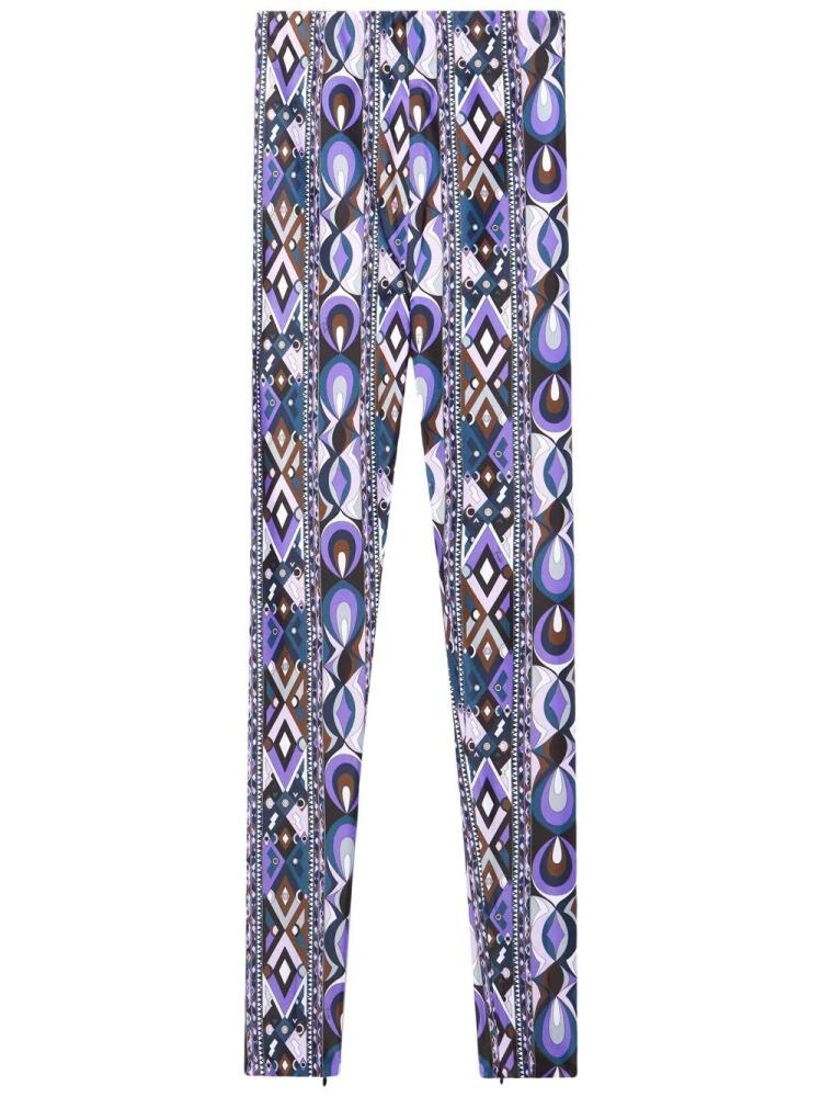 PUCCI Rombi-print high-waisted leggings - Purple Cover