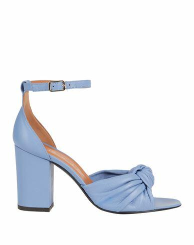 Via Roma 15 Woman Sandals Light blue Leather Cover