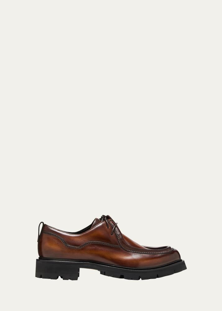 Berluti Men's Brunico Lug Sole Leather Derby Shoes Cover