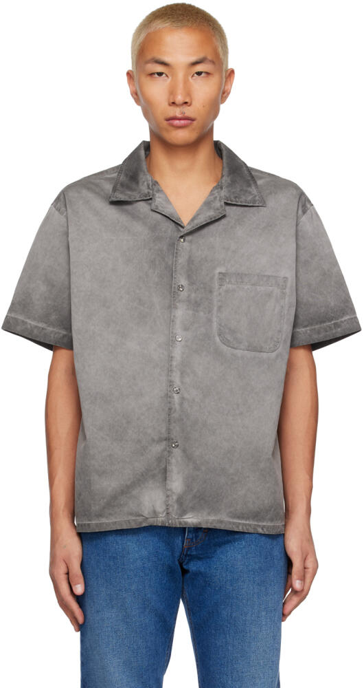 Les Tien Gray Camp Collar Shirt Cover