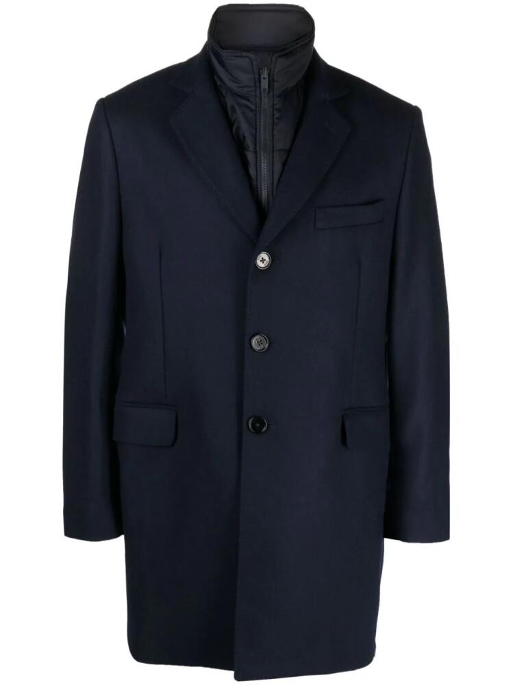 Fay Easy DB single-breasted layered coat - Blue Cover