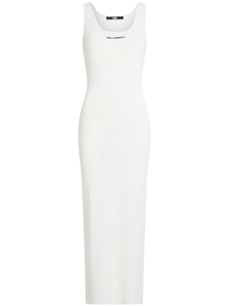 Karl Lagerfeld ribbed-knit sleeveless midi dress - White Cover