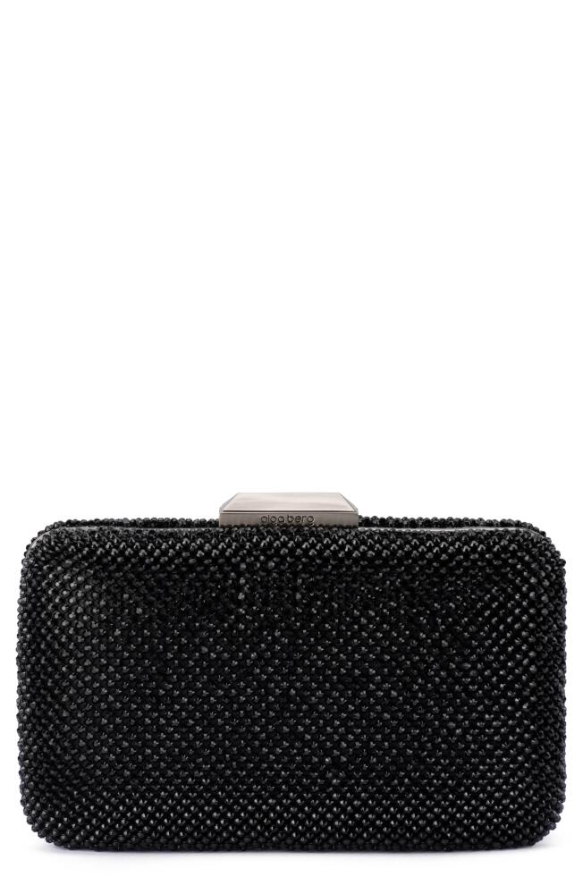 Olga Berg Ronny Crystal Mesh Frame Clutch in Black Cover