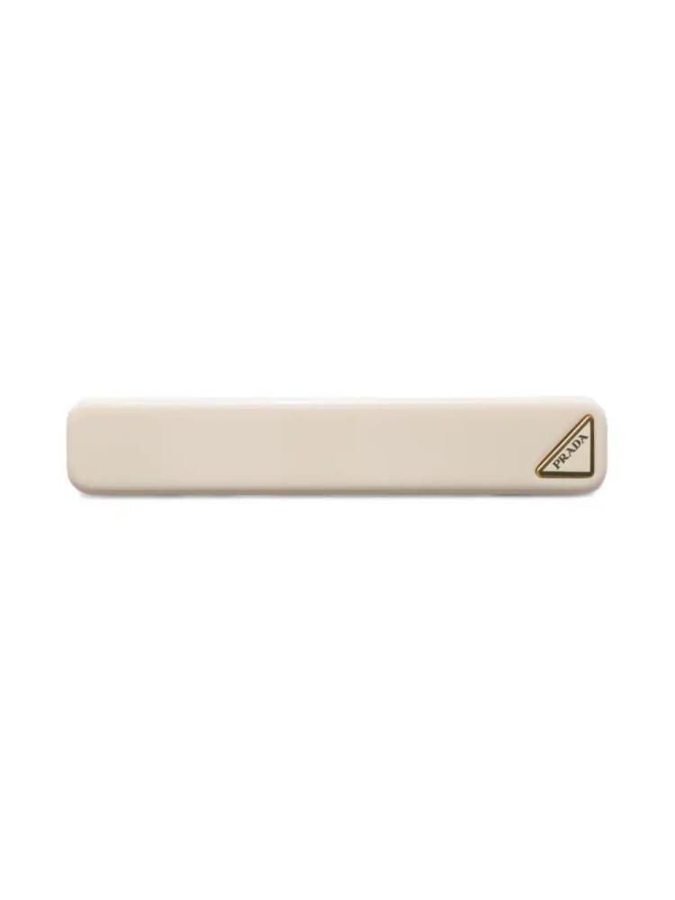 Prada triangle-logo hair clip - Neutrals Cover