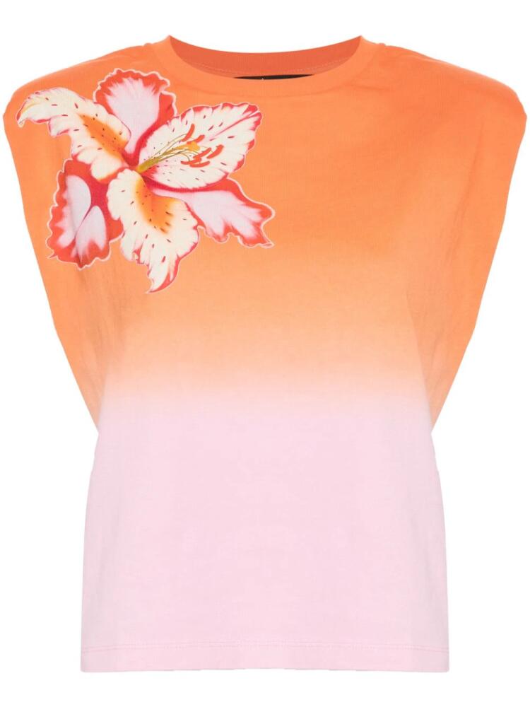 Maje floral-print ombré T-shirt - Orange Cover