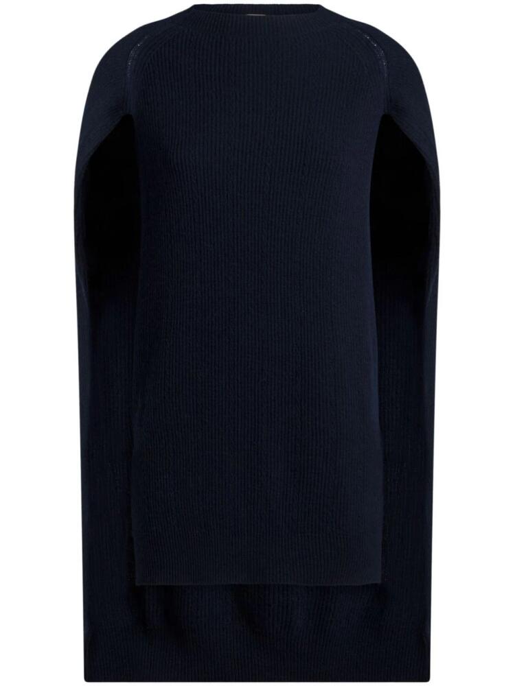 ETRO ribbed cashmere cape top - Blue Cover