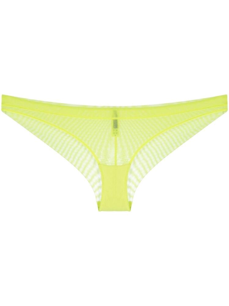 Maison Close Corps à Corps sheer briefs - Yellow Cover