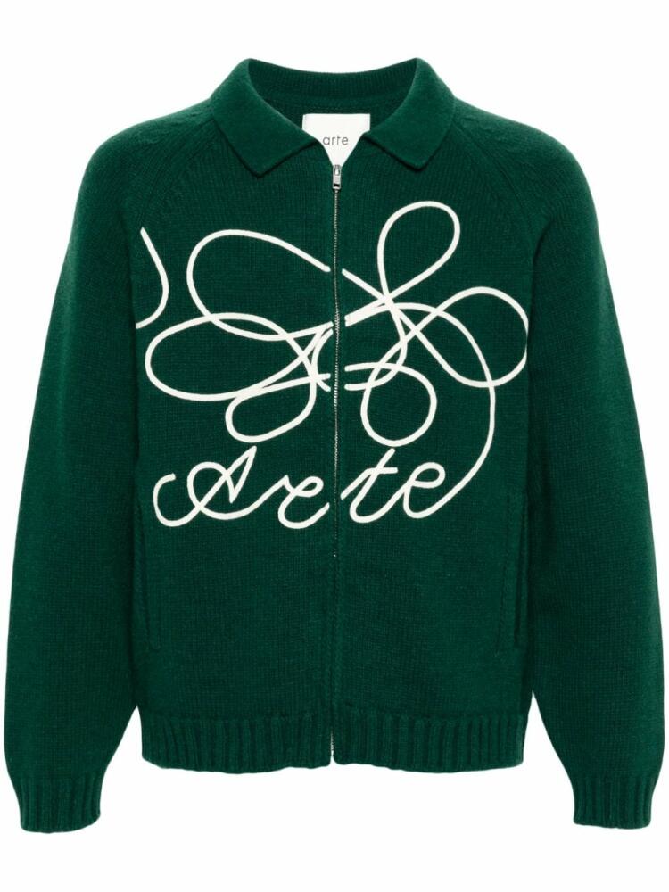 ARTE Flower Logo cardigan - Green Cover