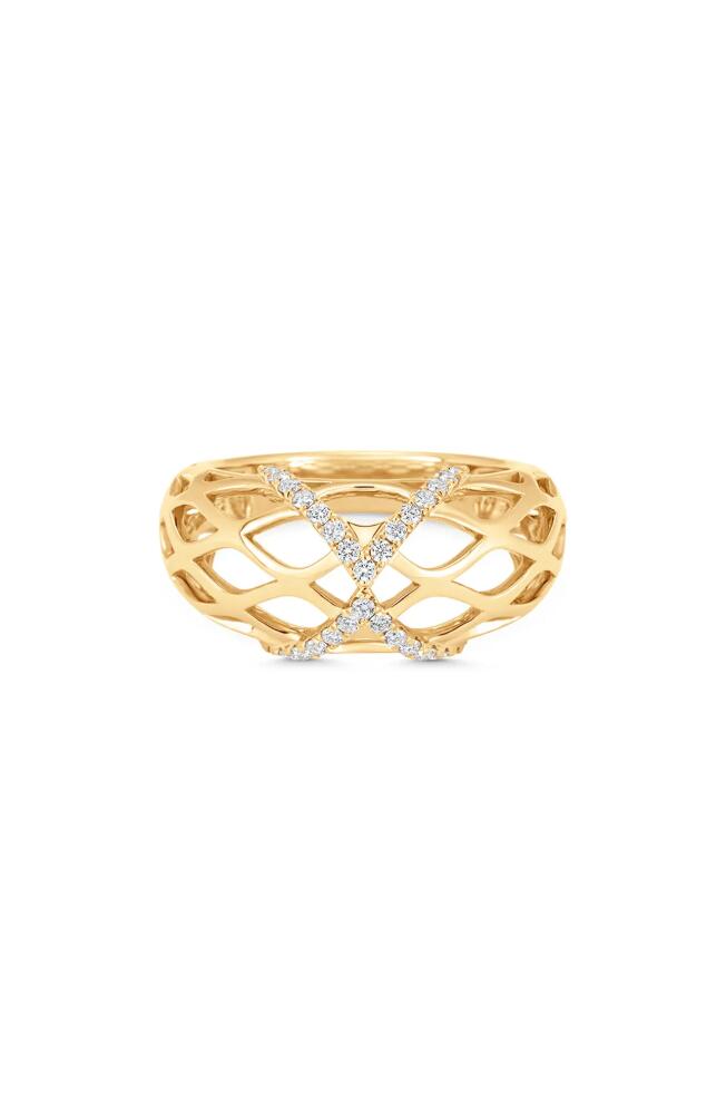 Sara Weinstock Dentelle Wave Diamond Ring in Yellow Gold Cover