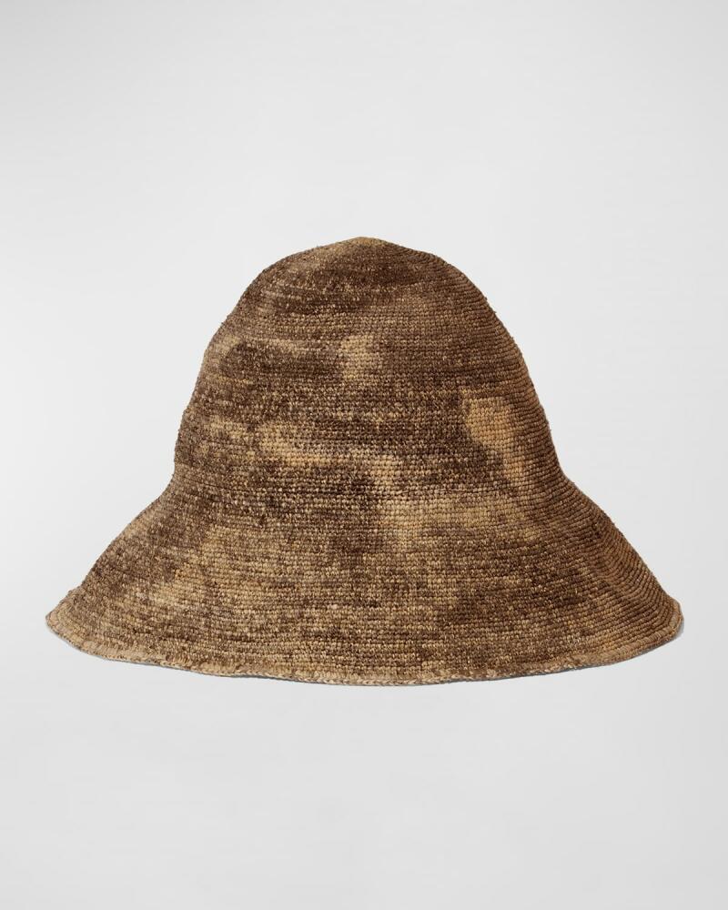 Janessa Leone Teagan Raffia Bucket Hat Cover