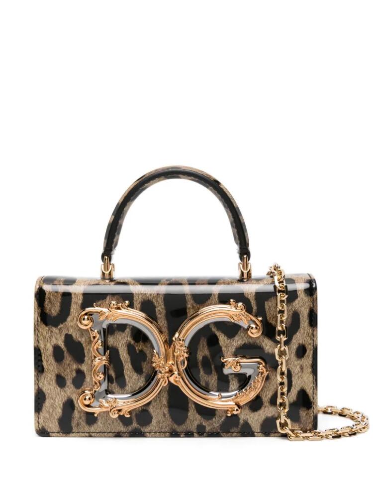 Dolce & Gabbana DG Girls leopard-print crossbody bag - Brown Cover