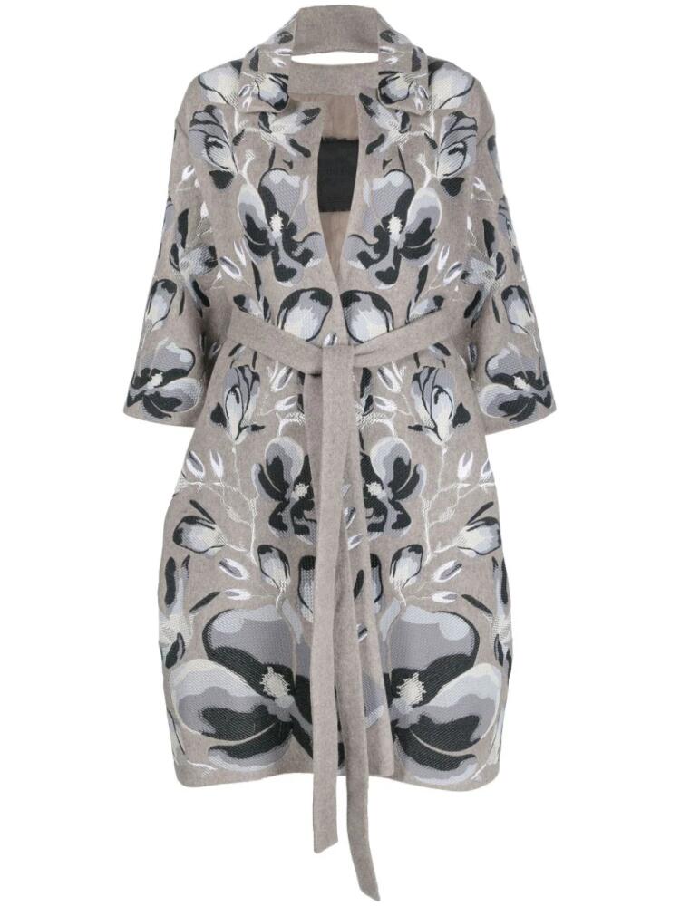 Yuliya Magdych Magnolia belted midi coat - Grey Cover