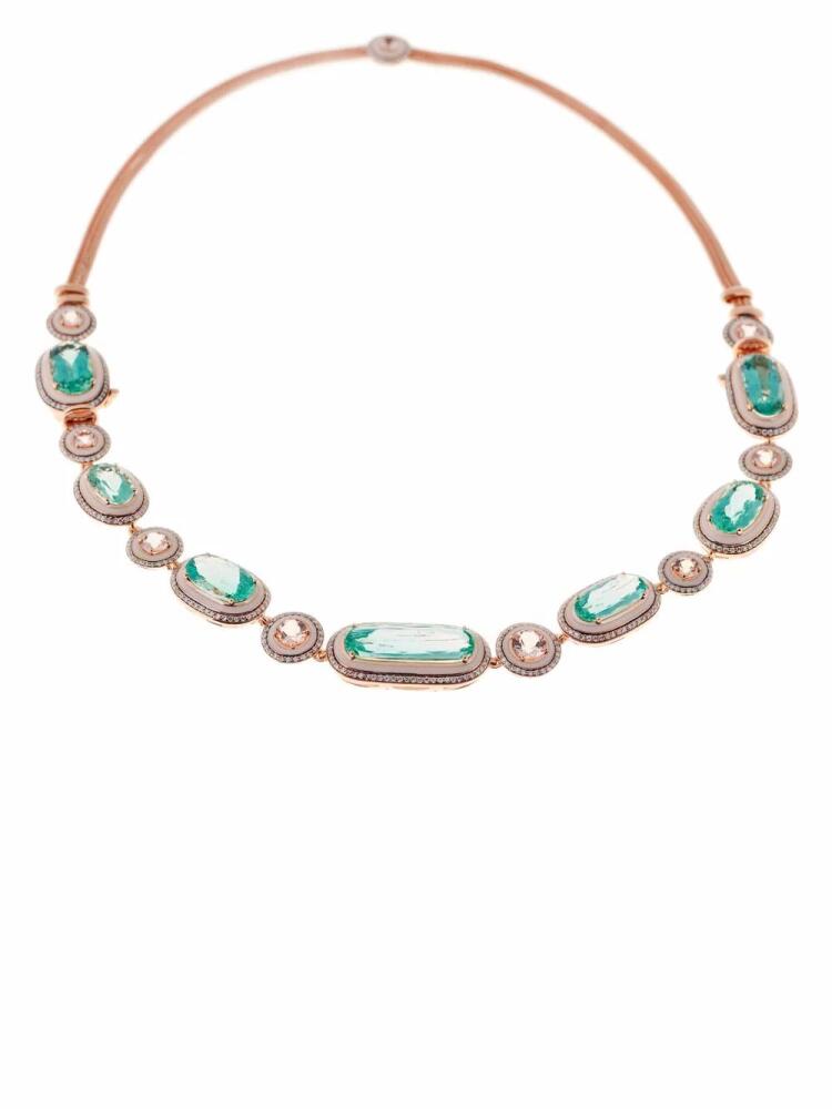 Selim Mouzannar 18kt rose gold beryl, morganite, diamond and pink enamel necklace Cover