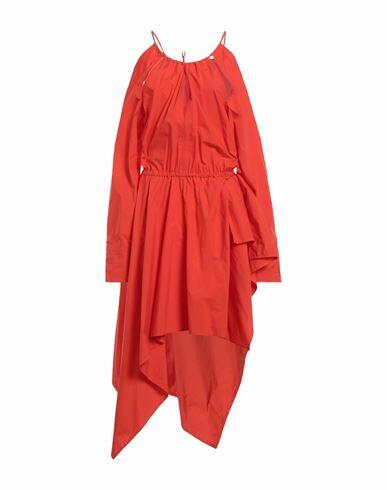 Jw Anderson Woman Maxi dress Tomato red Cotton Cover