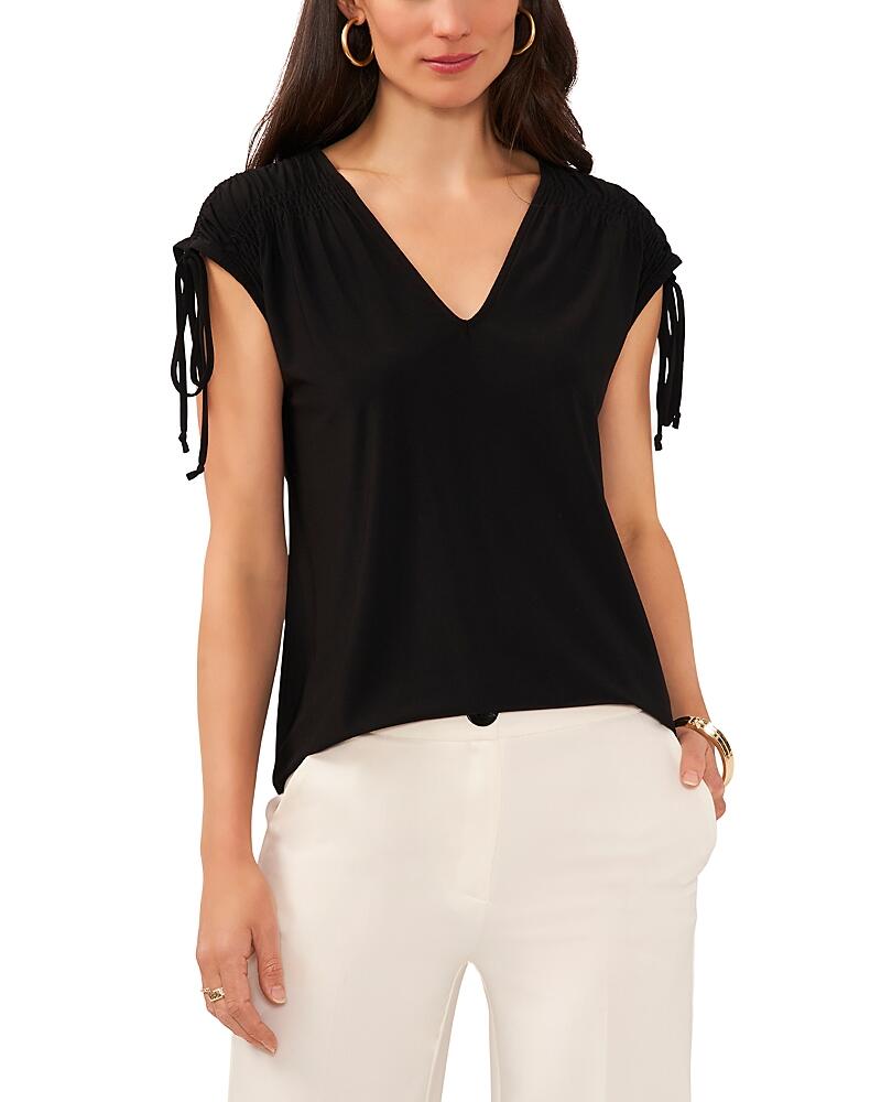 Vince Camuto V Neck Shirred Shoulder Top Cover