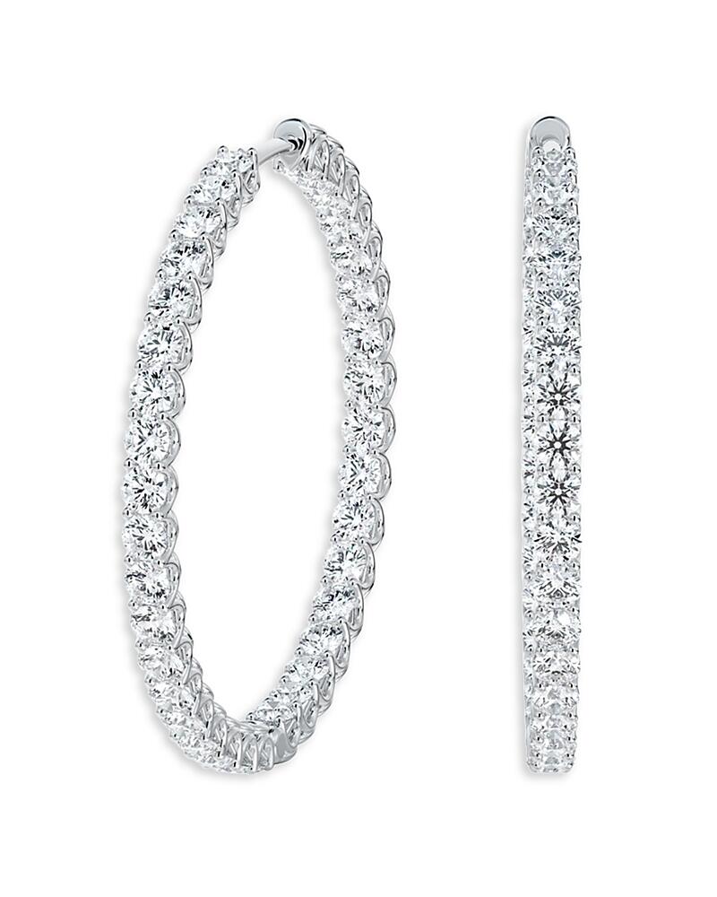 De Beers Forevermark 34mm Large Inside Outside Diamond Hoops in 18K White Gold, 1.80 ct. t. w. - Exclusive Cover