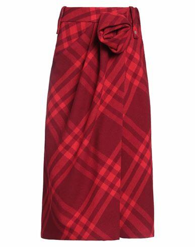 Burberry Woman Midi skirt Red Wool Cover