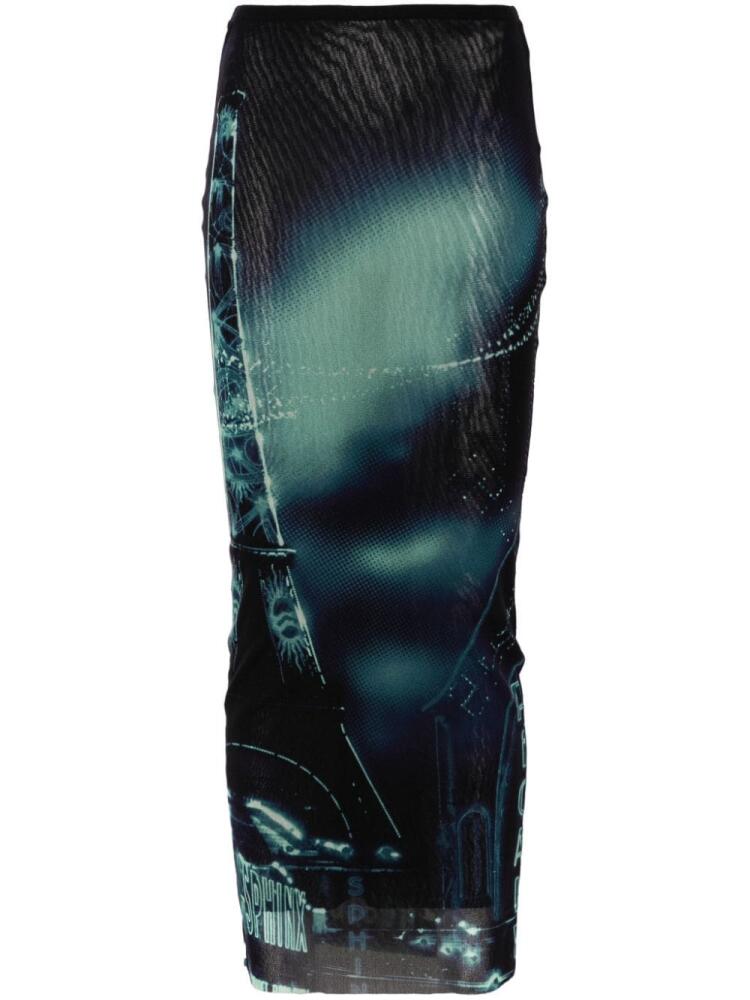 Jean Paul Gaultier Pigalle-print maxi skirt - Blue Cover