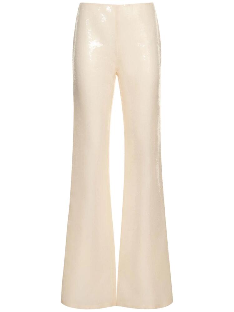 ALBERTA FERRETTI Sequined High Rise Flared Pants Cover