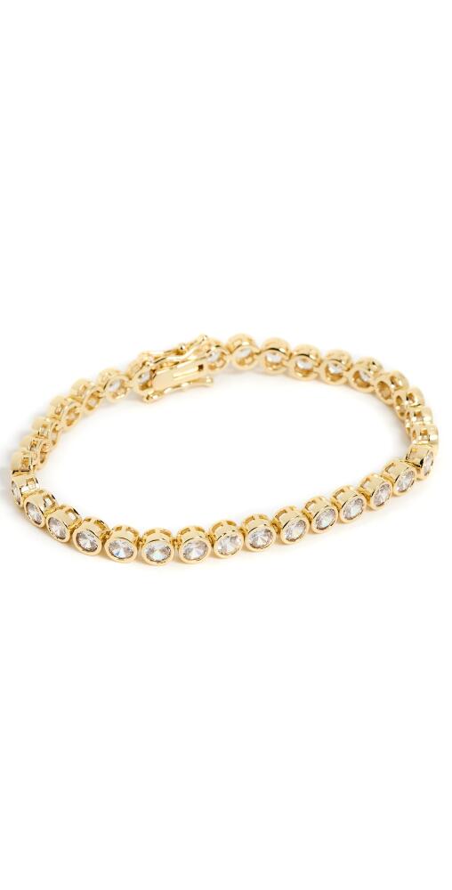 Alexa Leigh Crystal Bezel Tennis Bracelet Yellow Gold Cover