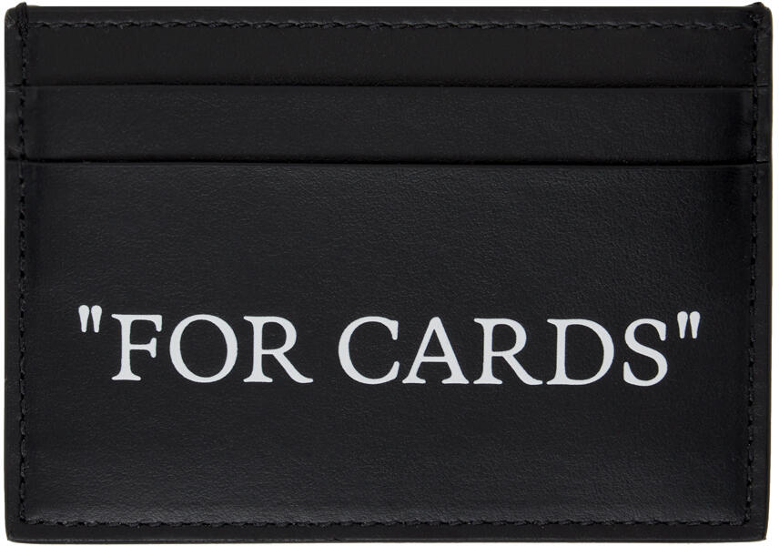 Off-White Black Quote Card Holder Cover