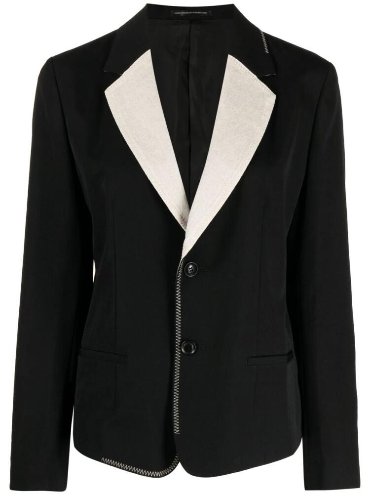 Y's single-breasted wool blazer - Black Cover