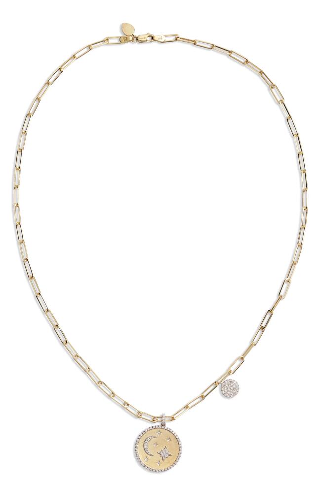 Meira T Pavé Diamond Coin Pendant Necklace in Yellow Gold Cover