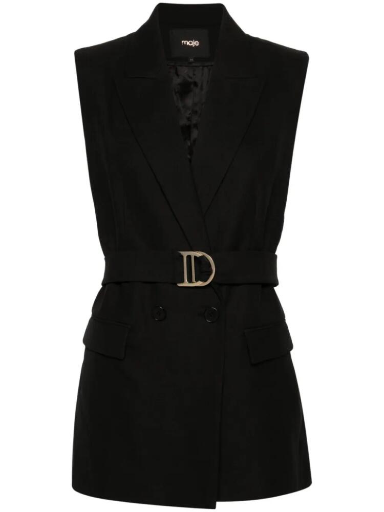 Maje sleeveless double-breasted blazer - Black Cover