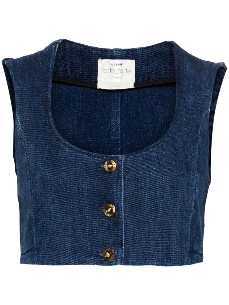 Forte Forte scoop-neck denim tank top - Blue Cover