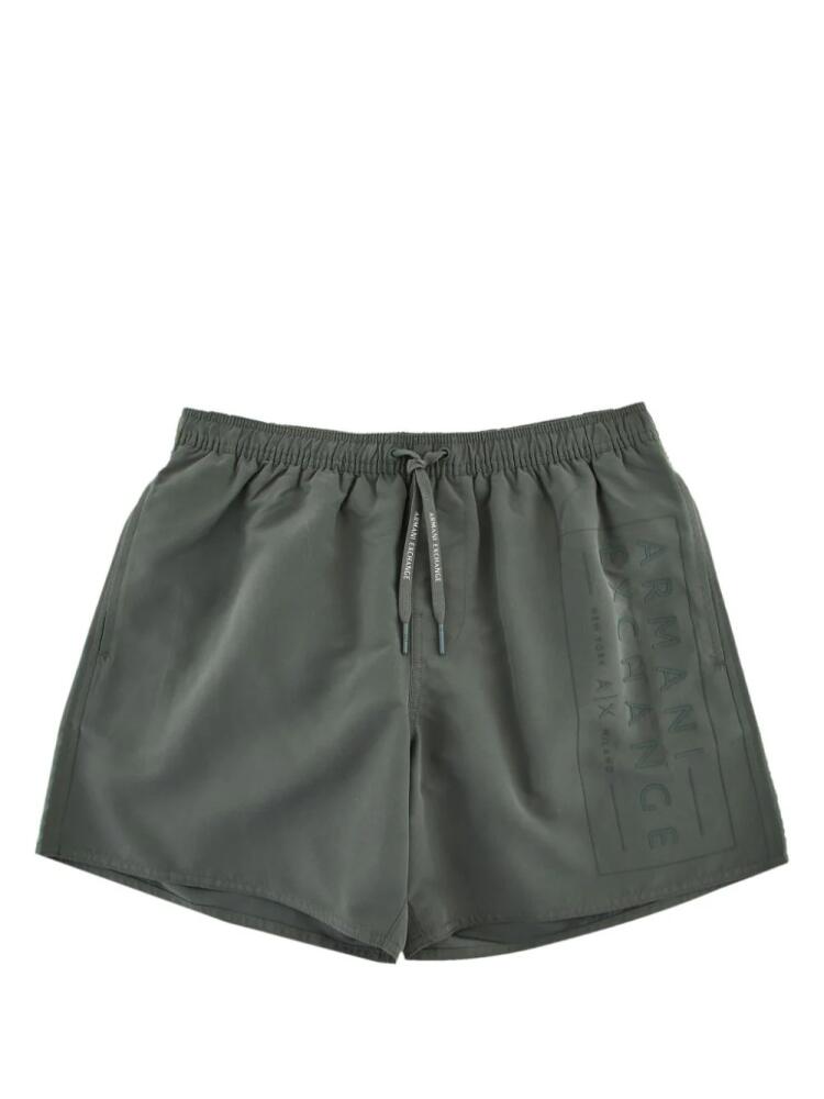 Armani Exchange logo-print swim shorts - Green Cover