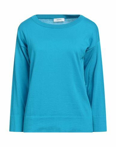 Alpha Studio Woman Sweater Azure Cotton Cover