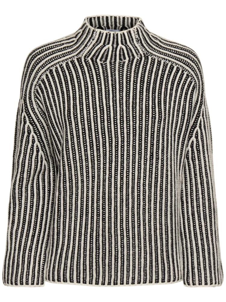 ASPESI Mock Neck Wool Blend Knit Sweater Cover