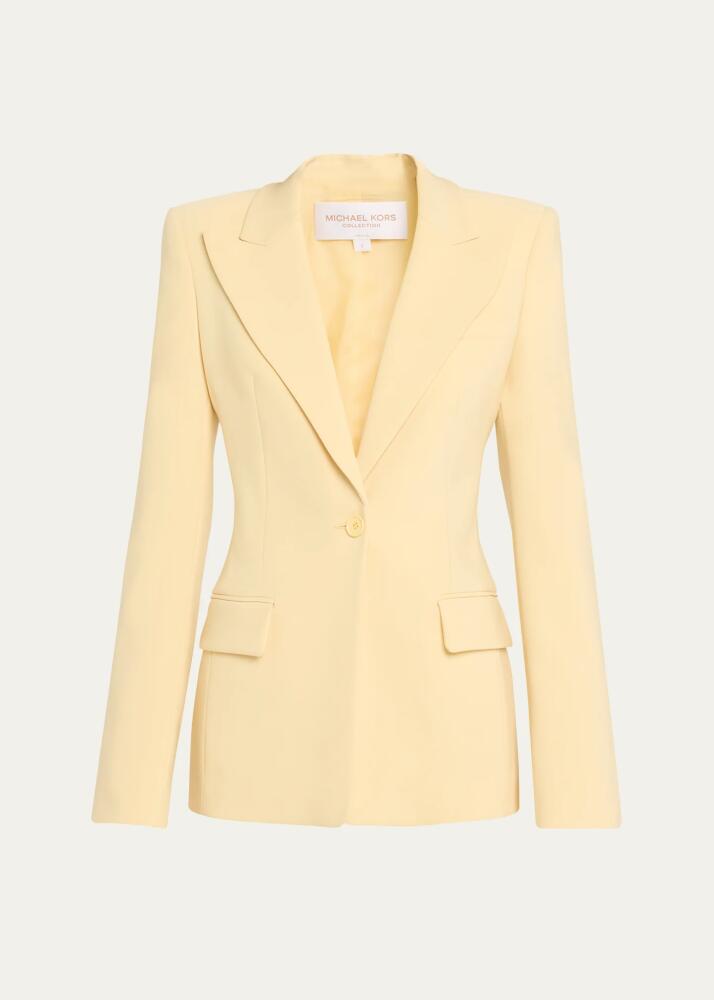 Michael Kors Collection Georgina One-Button Wool Blazer Cover