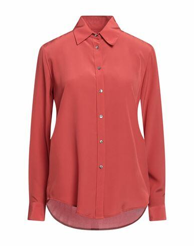 Camicettasnob Woman Shirt Brick red Silk Cover