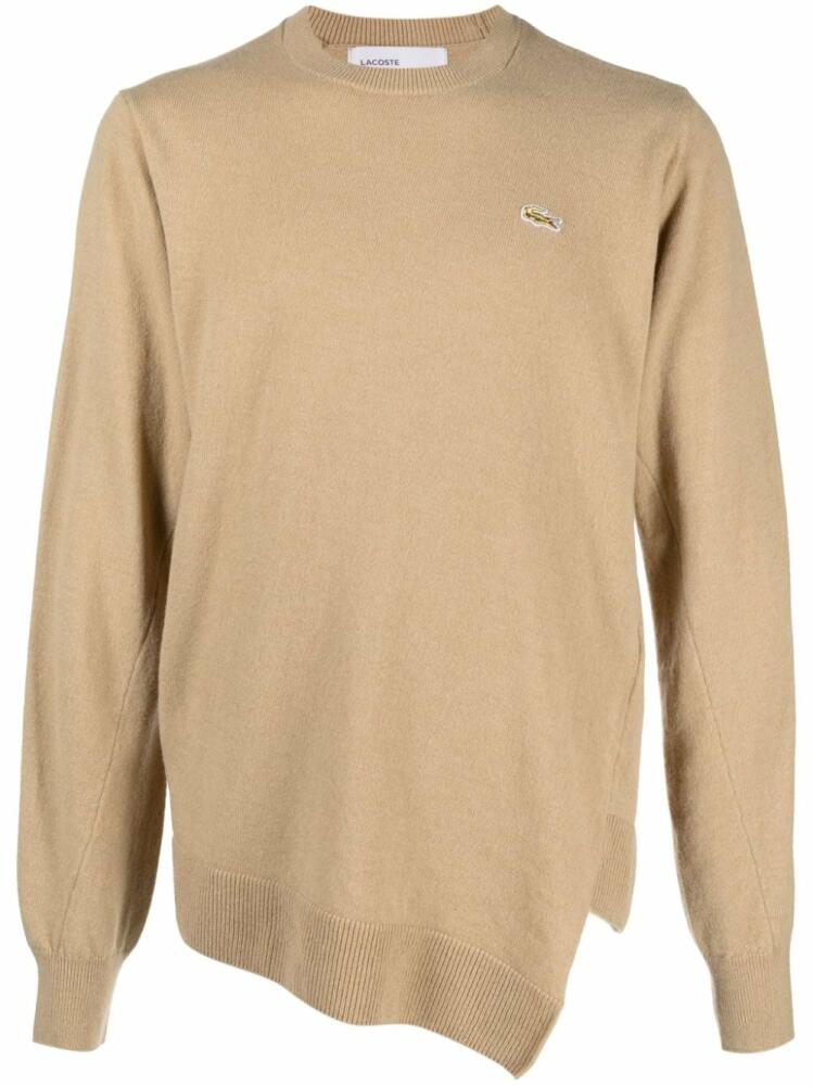 Comme Des Garçons Shirt X Lacoste asymmetric wool sweatshirt - Brown Cover