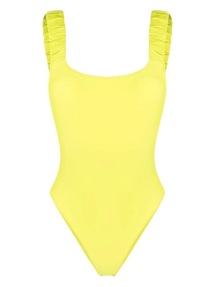 Sunnei logo-print ruched swimsuit - Green Cover