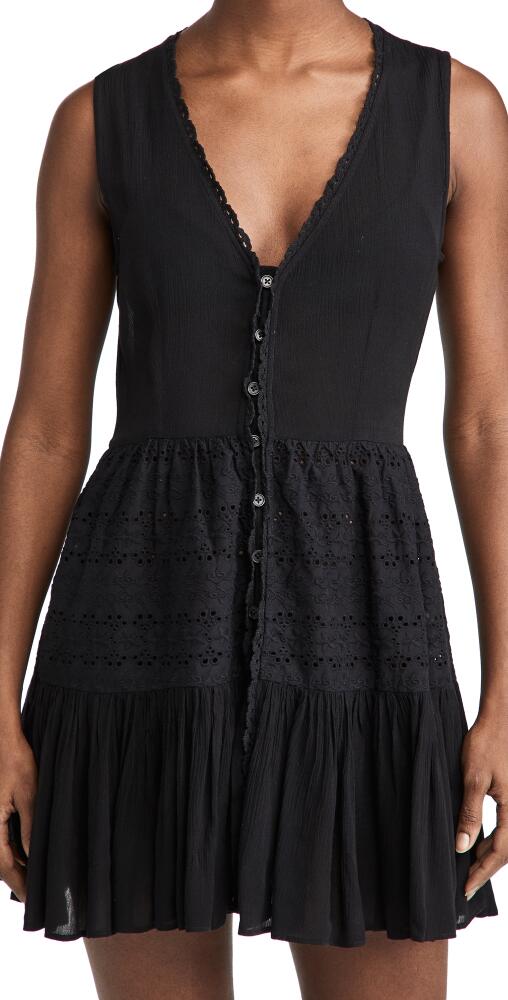 Playa Lucila Eyelet Mini Dress Black Cover