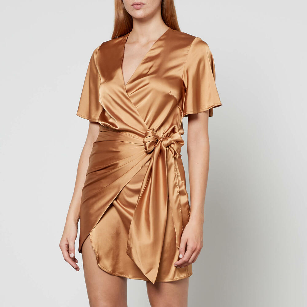 Never Fully Dressed Vienna Satin Wrap Mini Dress Cover