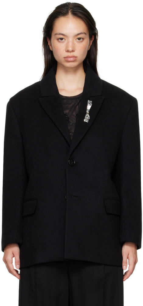 Blumarine Black Bijoux Pin Blazer Cover