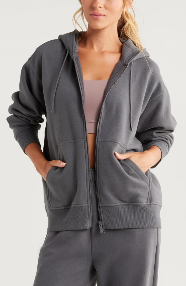 Zella Cloud Fleece Zip Hoodie in Grey Forged Cover