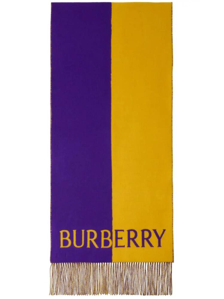 Burberry Equestrian Knight wool-cashmere scarf - Purple Cover