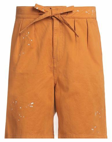 Paura Man Shorts & Bermuda Shorts Camel Cotton Cover