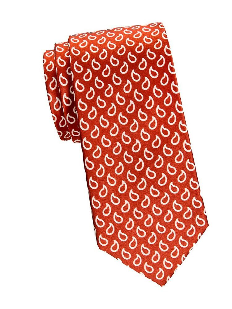 Brioni Men's Print Silk Tie - Lacquer Cover